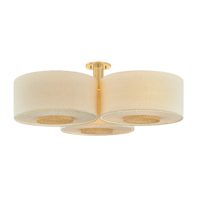Miller Linen Drum Flush Mount by Hilary Matt x Mitzi
