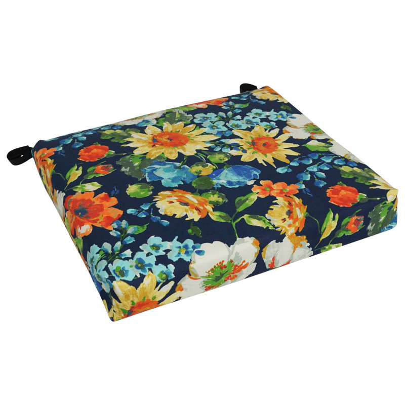 Outdoor 3'' Dining Chair Seat Cushion, Navy