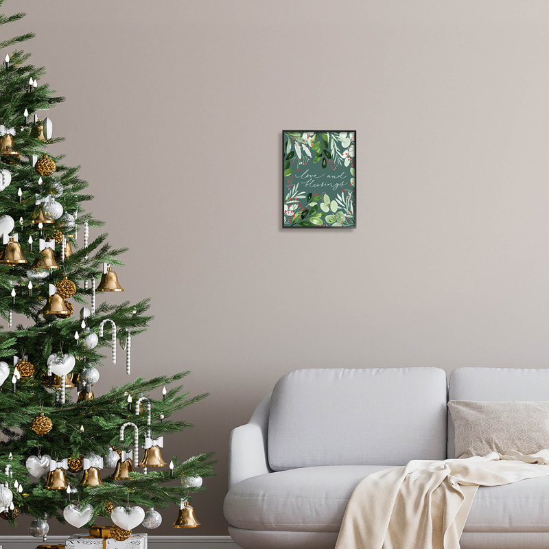 «Love & Blessings Green at-162», Giclée encadrée noir minuit, H 14 po x l 11 po x P 1,5 po