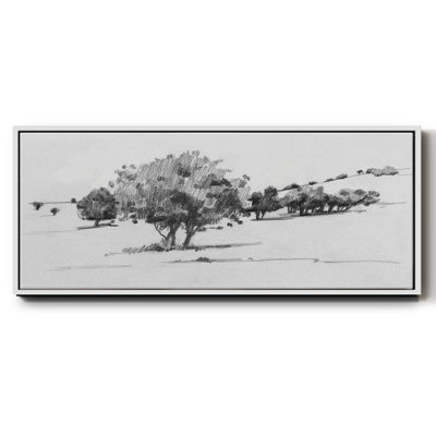 Treeline Sketch I- Framed Canvas