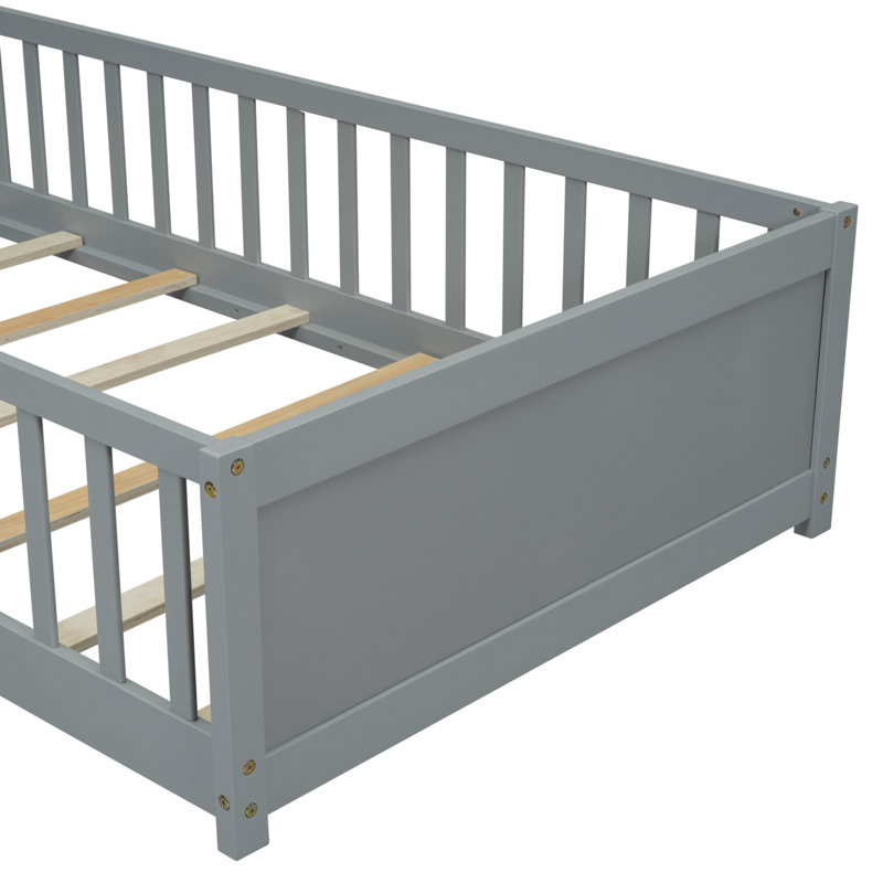 Lit plateforme simple avec support pour livres, gris, Grey