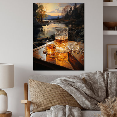 Whiskey Waters Amber Aura Cocktail - Cocktails Metal Wall Art