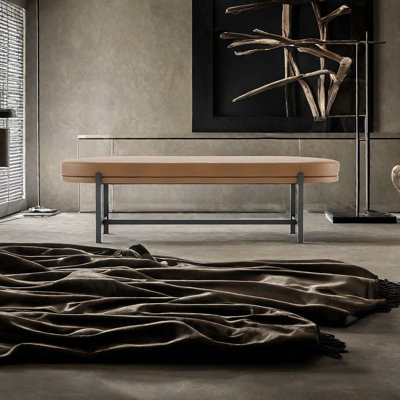 Banc rembourré en microfibre de cuir