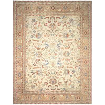 Kellyanna One-of-a-Kind Rectangle: 12'9'' X 16'7'' 1990s Runner Wool Area Rug in Ivory