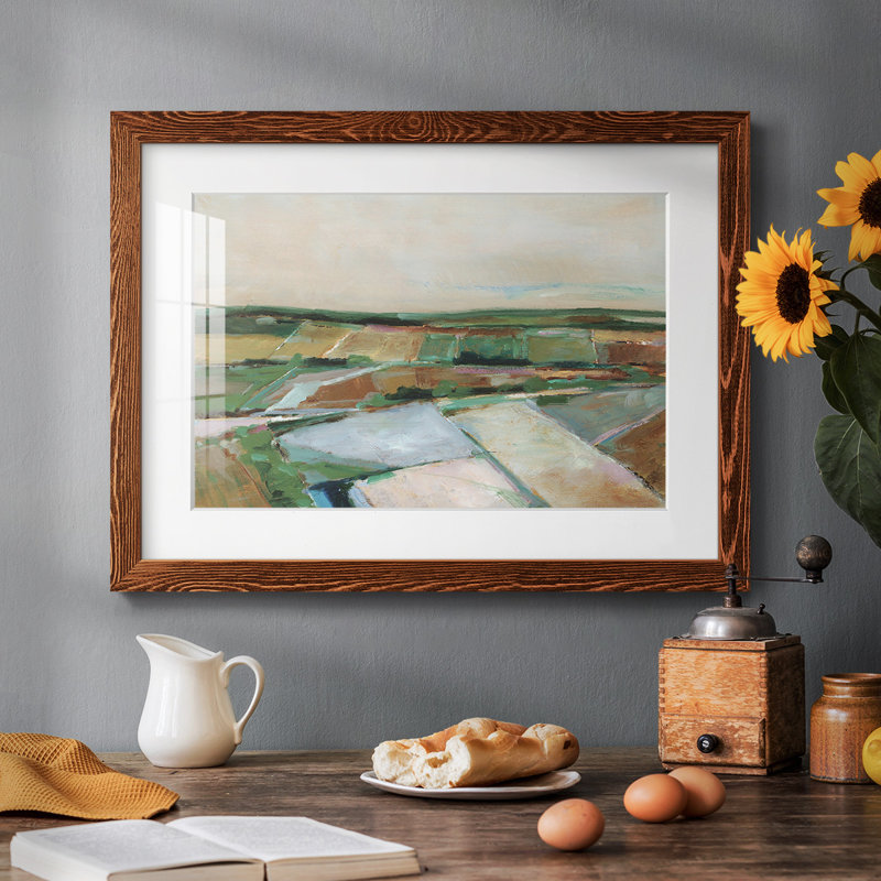 «Pastel Fields II», reproduction d'art encadrée, H 22 po x l 32 po, Érable