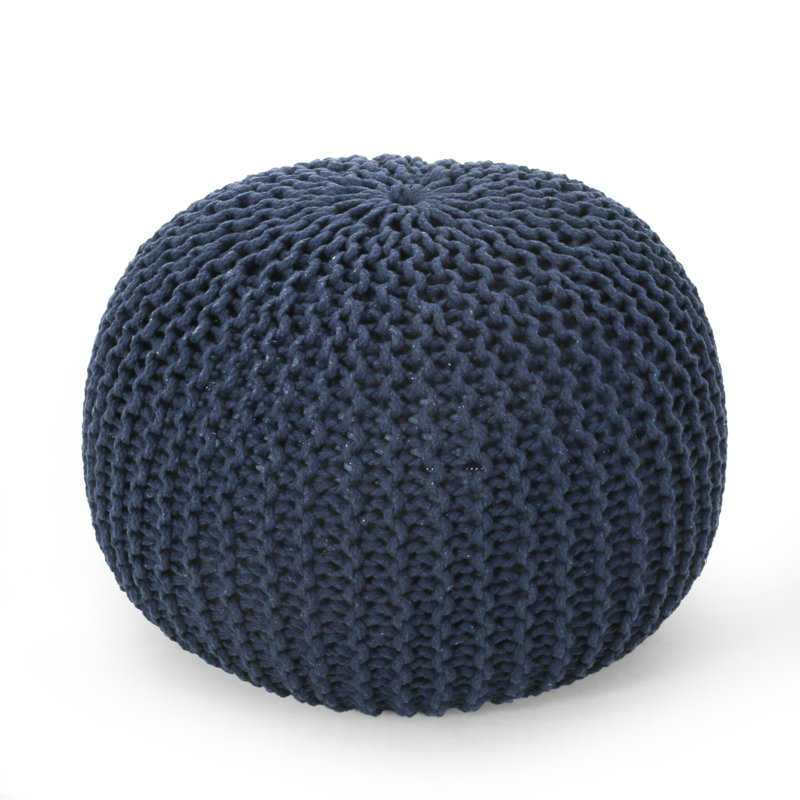 Upholstered Pouf, Navy