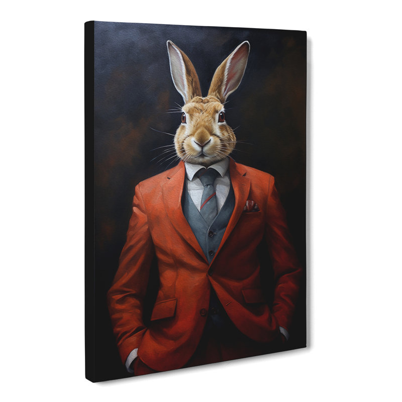 Rabbit In A Suit - Print, 60cm H x 40cm W x 3cm D