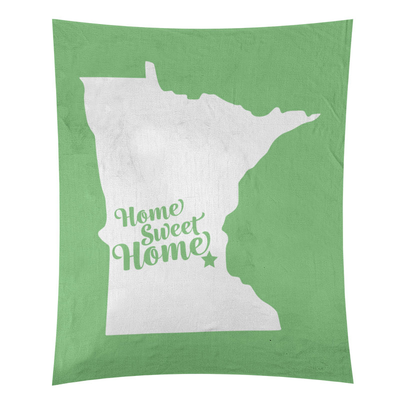 Tapisserie murale Home Sweet Minneapolis, H 104 po x l 88 po, Vert