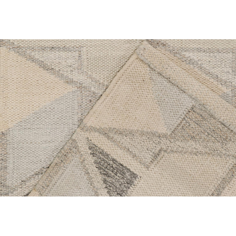 Scandinavian Wool Geometric Area Rug, Recatangle 12' x 15'
