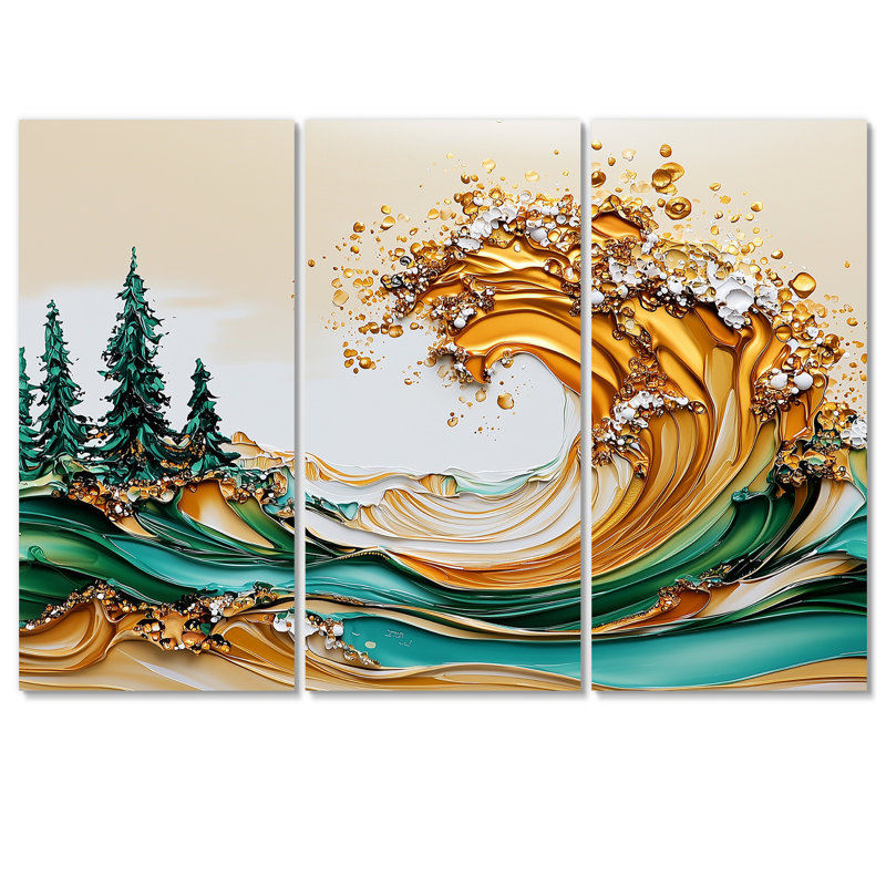 Adas - ensemble d'art mural plage côtière, Wrapped Canvas, H 28 po x l 36 po, Ne s’applique pas