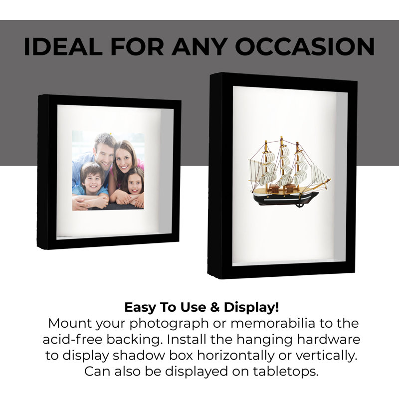 Red Solid Wood Shadow Box Picture Frame, 12" W x 16" H