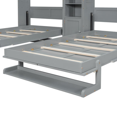Lits escamotables à double paroi avec armoires et tablettes