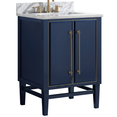 Ewen 24" Single Bathroom Vanity with Carrara Marble Top