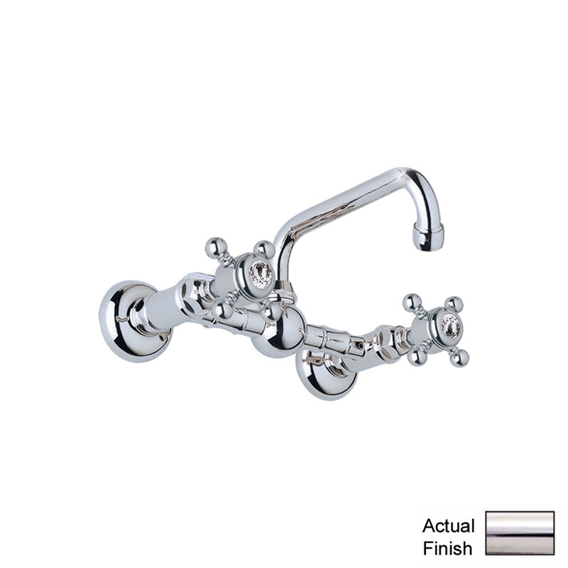 Acqui® Wall Mounted Bathroom Faucet with U-Spout, Polished Nickel