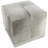 Amberly Leather Patchwork Gray Pouf with Stainless Steel Base