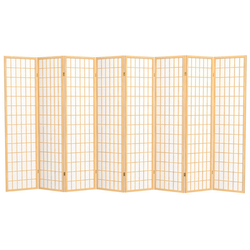 Paravent de cloison pliable 4 panneaux Ebern Designs, Blanc, 8