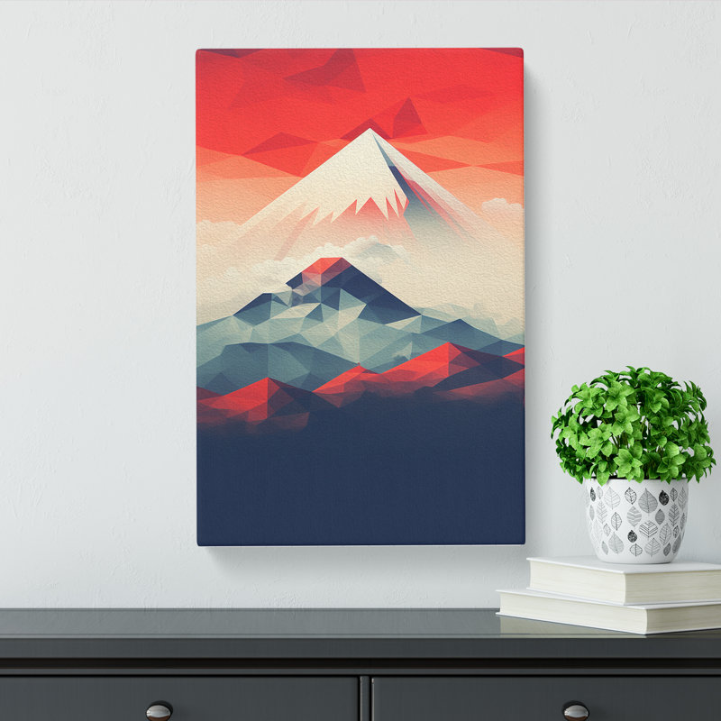 Mount Fuji Geometric - Wrapped Canvas, 50cm H x 35cm W x 3cm D