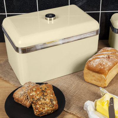 Swan Retro Bread Bin, Metal, 18 Litre,