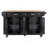Kitchen Island With Rubber Wood Countertop, Kitchen Cart On 5 Wheels With Storage Cabinet-448747640