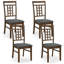 Ensemble de 4 chaises de cuisine en bois d'hévéa avec dossier en treillis-394583588