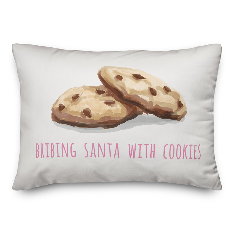  Coussin lombaire «Bribing Santa with Cookies», Housse de coussin seulement - sans coussin