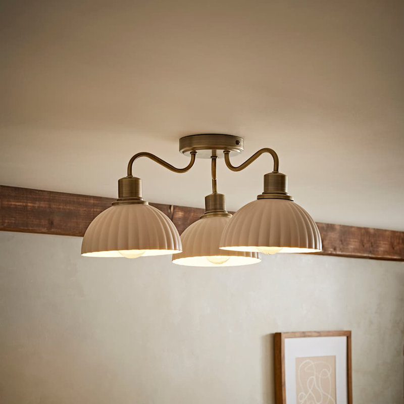Denae Semi Flush Mount, Brushed Gold