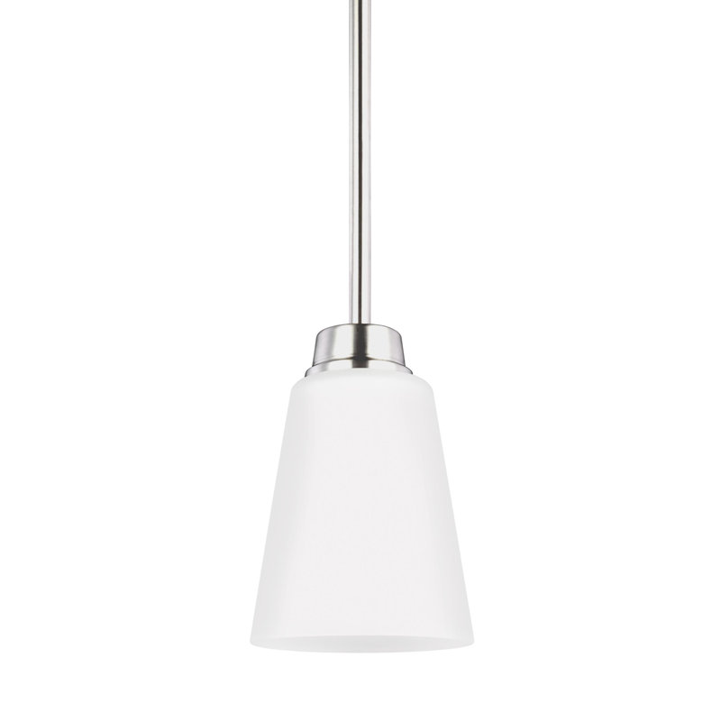 Kerrville One Light Mini-Pendant from Generation Lighting , Brushed Nickel, No