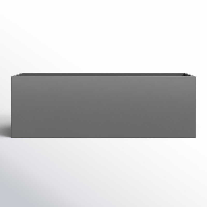 Cogburn Belmont Rectangle Planter Box, Gray, 10" H x 30" W x 10" D