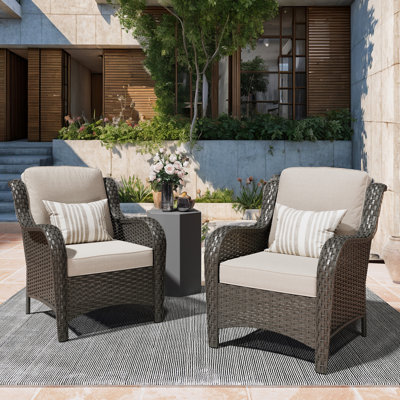 Guillen Wicker/rattan Patio Chair With Cushions