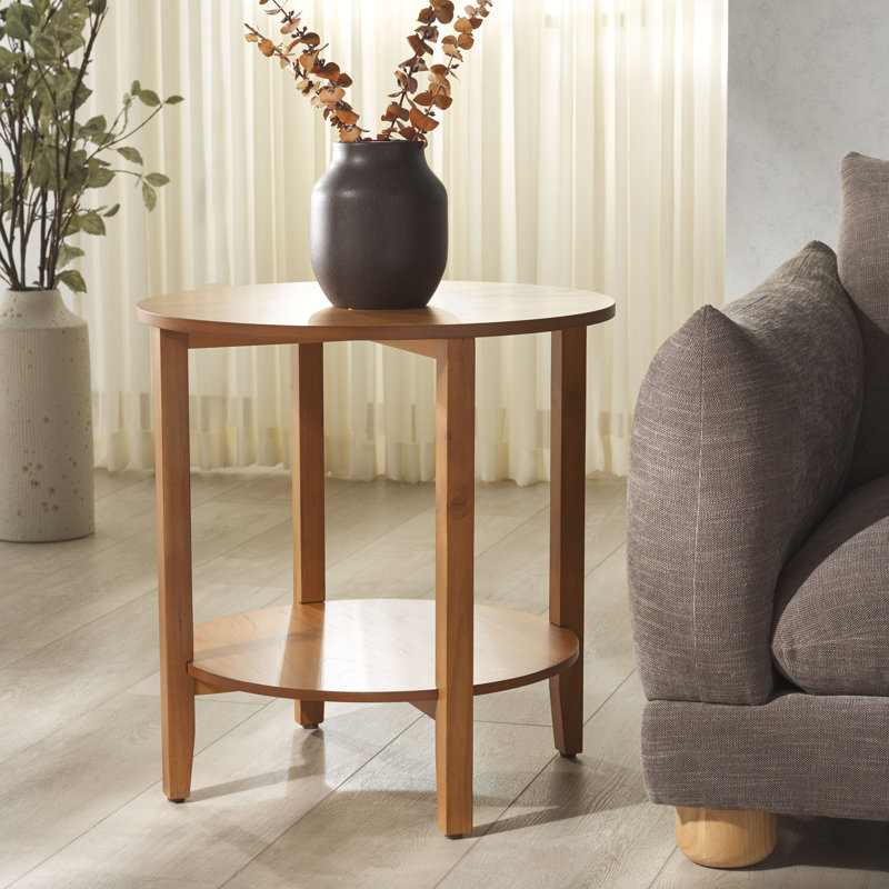 Ineye Round Wood Accent Table, Natural