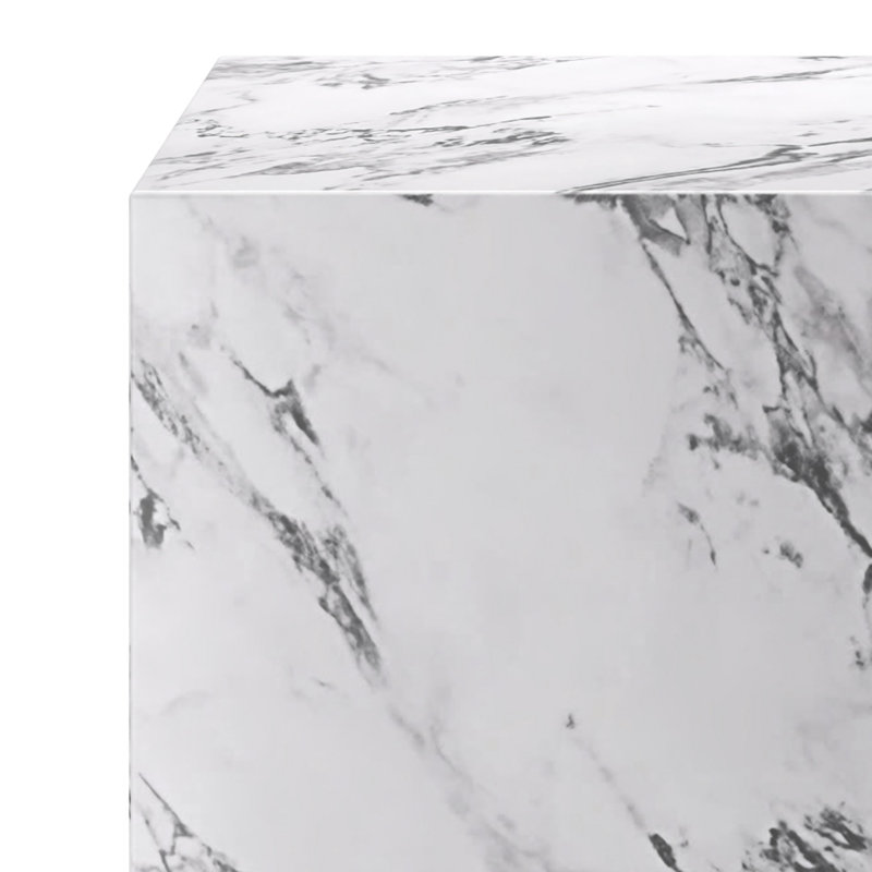 Table d'appoint carrée Artemis Boulgari blanc, Square, Bulgari White