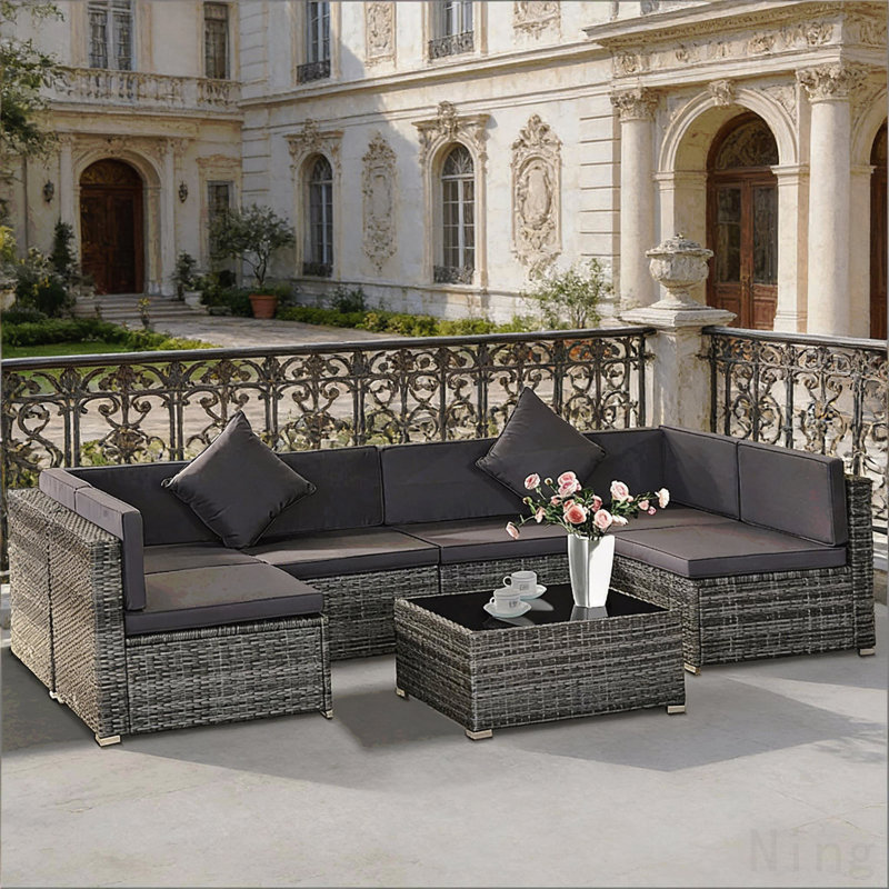 Ensemble de canapé d'extérieur 7 pièces, ensemble de conversation extérieur, ensemble de mobilier de jardin