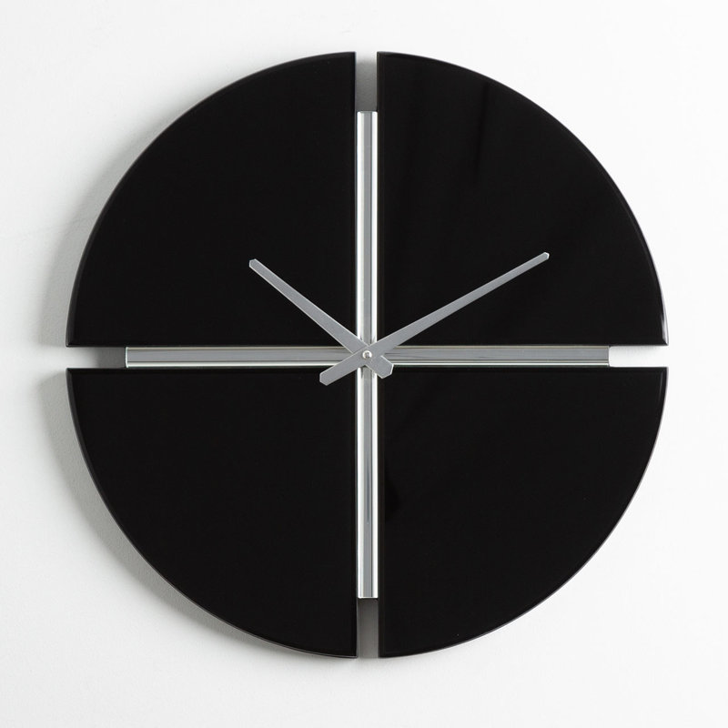 Jhani Mirror Wall Clock for Living Room, Modern Wall Clock For Bedroom Decor, Black, 50cm H x 50cm W x 2.2cm D