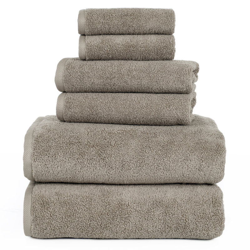 Lavish Home 6PC Towel Set - Cotton Bathroom Accessories with 2 Bath Towels, 2 Hand Cloths, and 2 Washcloths - Machine Washable Bath Sheets
