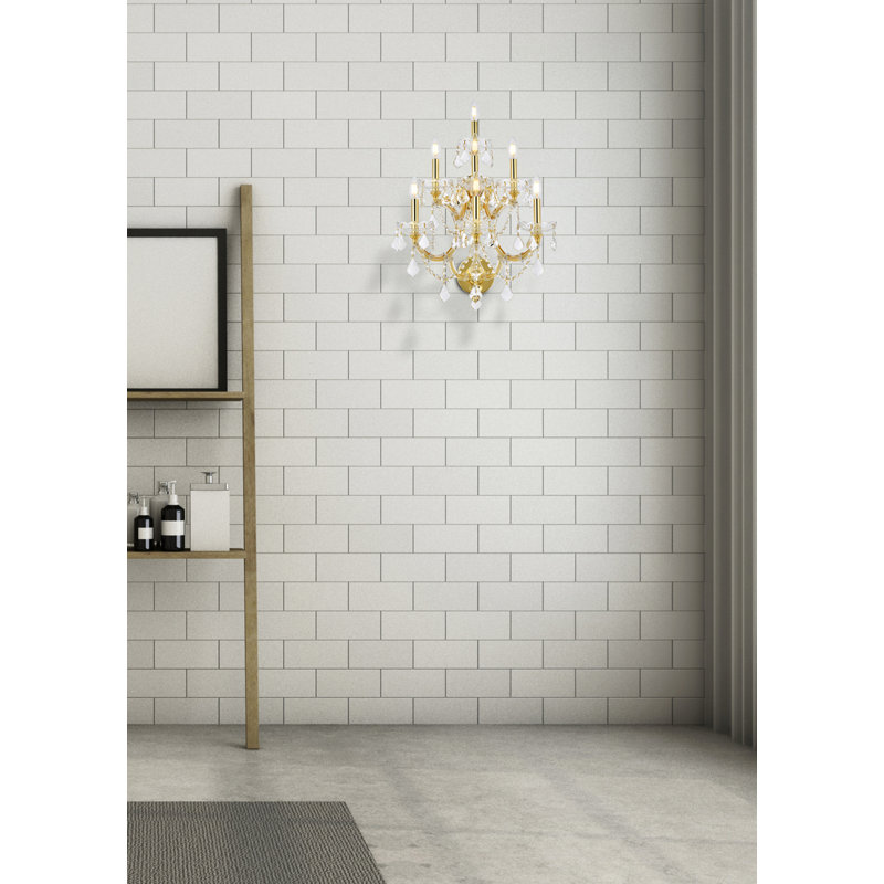 Stockard Wall Sconces, Crystal Clear, Gold, Royal Cut