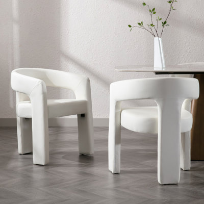Ensemble de chaises de salle à manger rembourrées en similicuir avec accoudoirs à dossier plein de 2/3/4