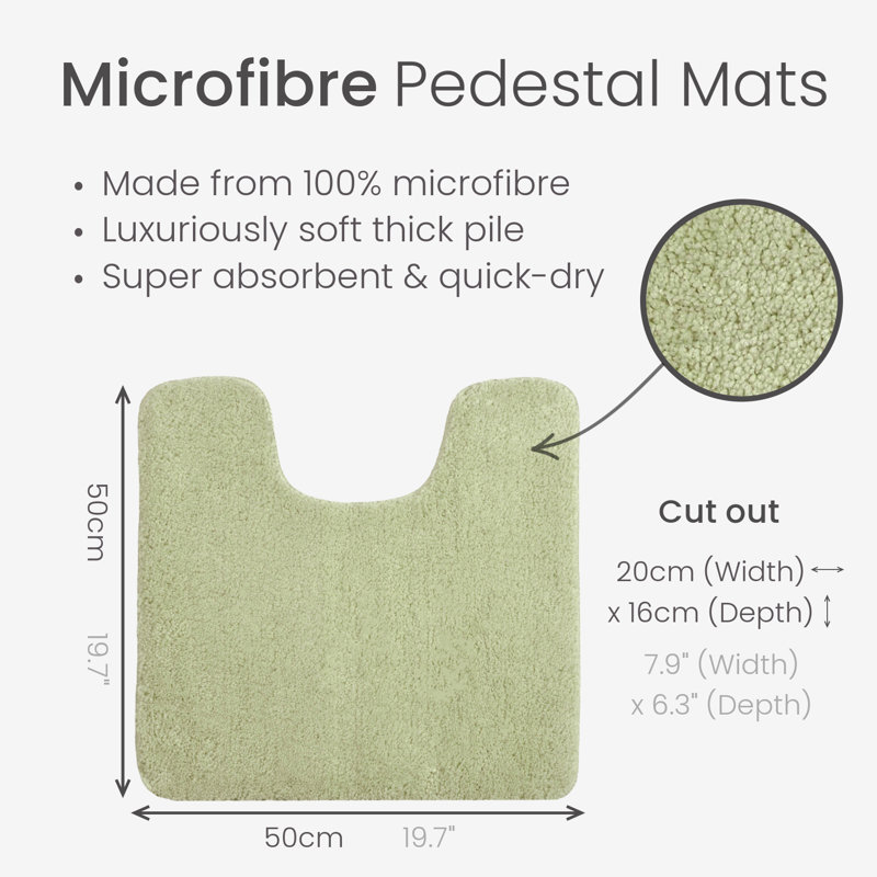 Joyce Microfibre U-Shape Pedestal Mat, Fern