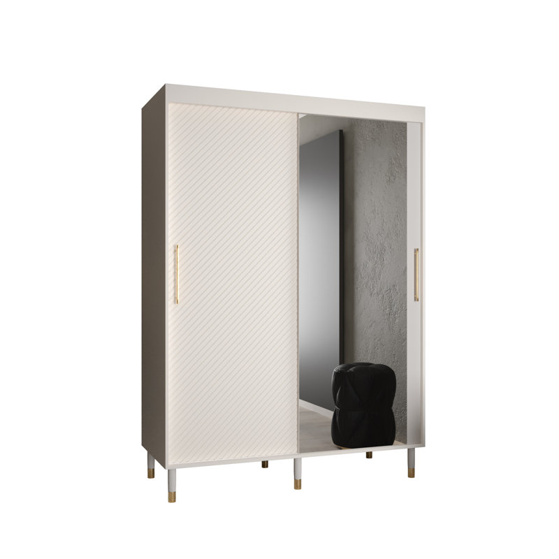 Acquanette 2 Door Manufactured Wood Wardrobe, 208" H x 150" W x 62" D, White