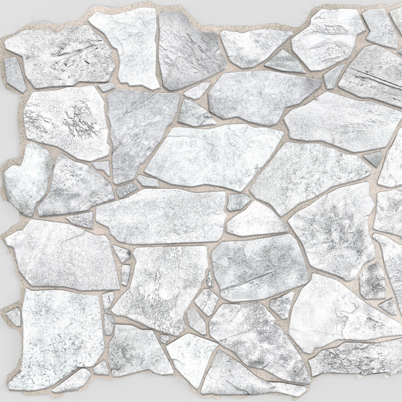 39" x 25" 3D Wall Panel, White Gray