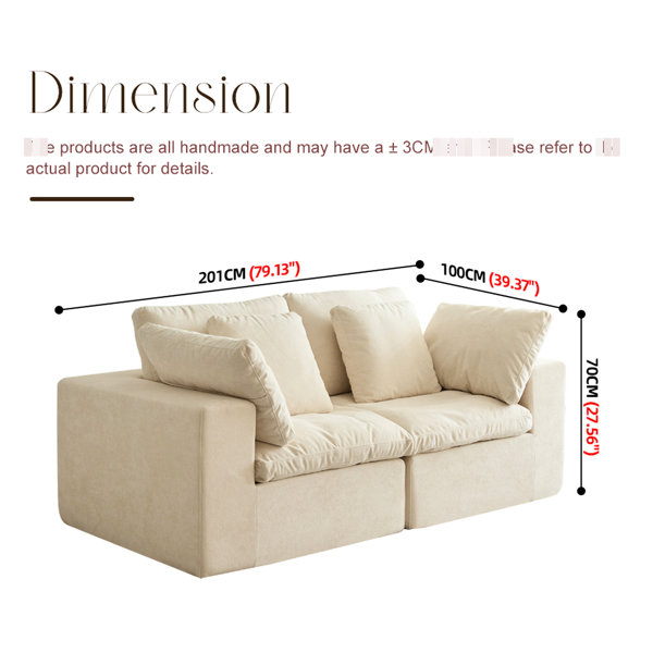 Latitude Run® Gray Modular Compression , 2 - Seat Corduroy Couch ...
