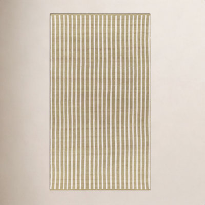 Acerra Green Hand-Woven Striped Outdoor Rug