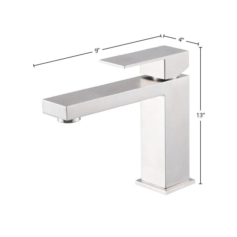 DAX Roma Single Handle Brass Bathroom Faucet, Nickel