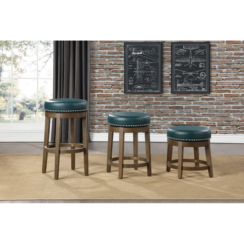 Tabouret d'appoint en bois massif Alby, Vert