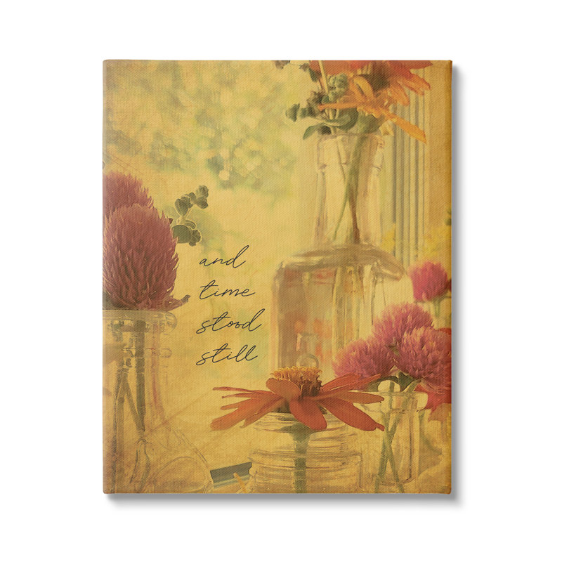 «Elegant Flower Vase Vintage Cursive Poetry» par Tammy Apple - impression, Toile tendue, H 20 po x l 16 po x P 1,5 po