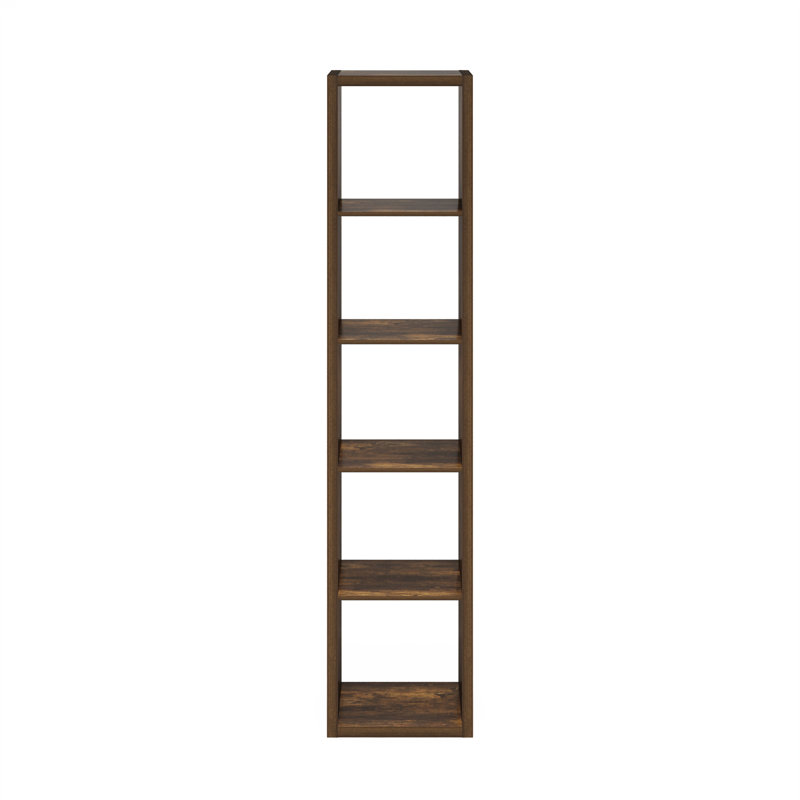 Organisateur de rangement Ebern Designs Darrington, (5 tablettes) H 71,93 po x l 15,87 po x P 14,57 po, Bois de pin ambré