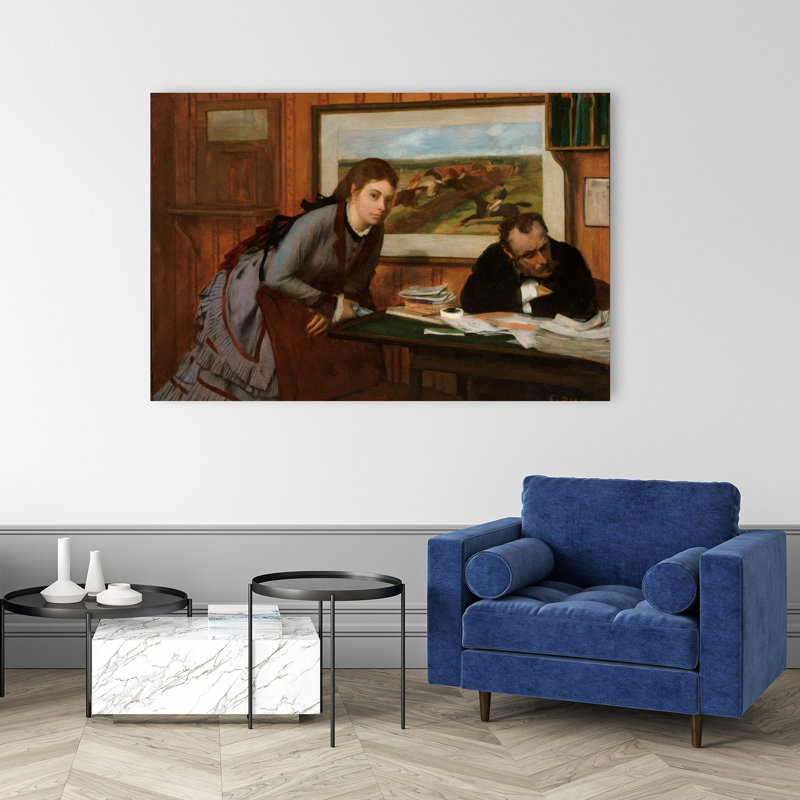 Sulking, C.1870 Impressionist Abstract Contemporary Wall Art Print by Edgar Degas - Wrapped Canvas Print