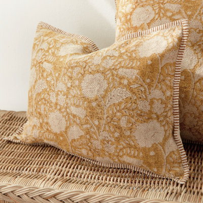 Jules Textured European Flax Fiber Reversible Throw Pillow