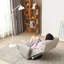 Chaise rotative confortable avec rembourrage en lin et support
