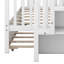 Lit superposé double au-dessus de double avec lit gigogne et escalier, structure de lit superposé avec tablettes de rangement, lit superposé double en bois amovible