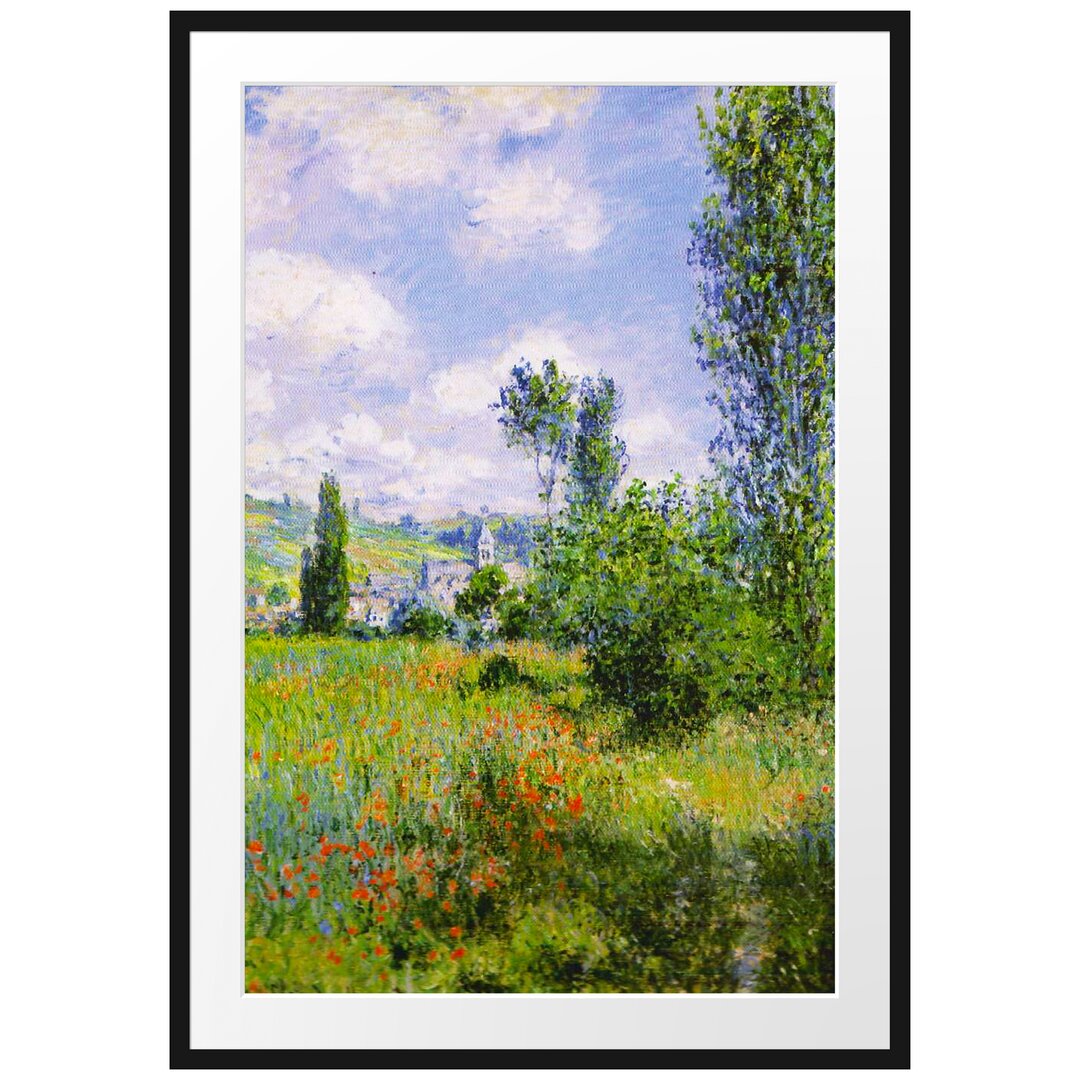 Gerahmter Kunstdruck View from Vétheuil- Impression von Claude Monet